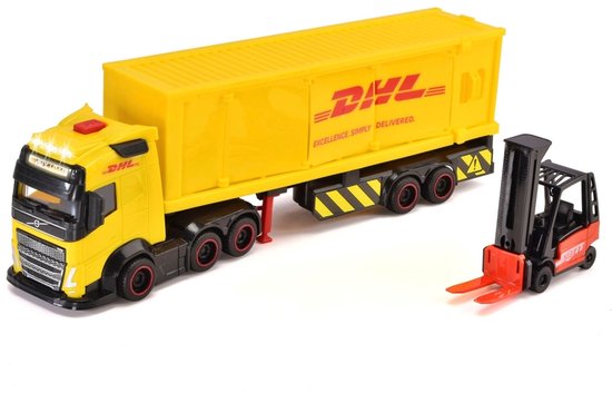Dickie Toys Volvo Camion De Construction Jaune 30cm - Camion-Benne Avec Sons, Lumières Et Benne Basculante