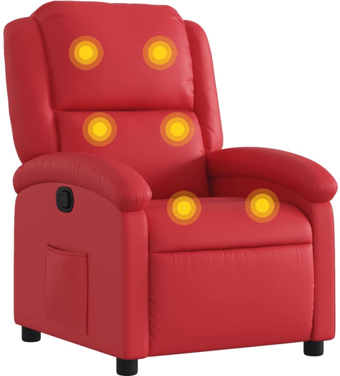 vidaXL Massagestoel - verstelbaar - kunstleer - rood