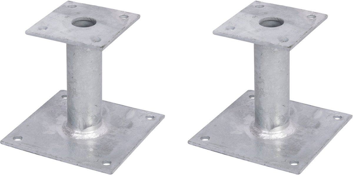 Alberts 2 x paaldrager, plaat 150x150 mm, buis-Ø 42 mm, thermisch verzinkt, voor opschroeven