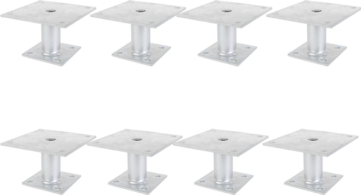 Alberts 8 x paaldrager, plaat 150x100 mm, buis-Ø 42 mm, thermisch verzinkt, voor opschroeven