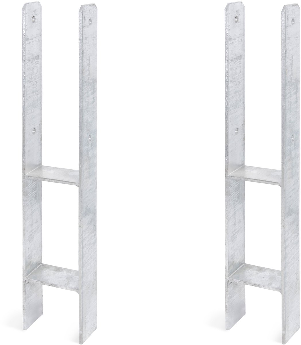 Alberts 2 x H-paaldrager, 95x600 mm, materiaaldikte 6 mm, diepte 60 mm, thermisch verzinkt