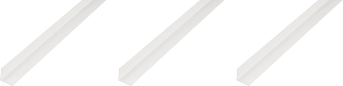Alberts next 3 x hoekprofiel, PVC, weiß, 30 x 30 x 1 mm, lengte 1 m