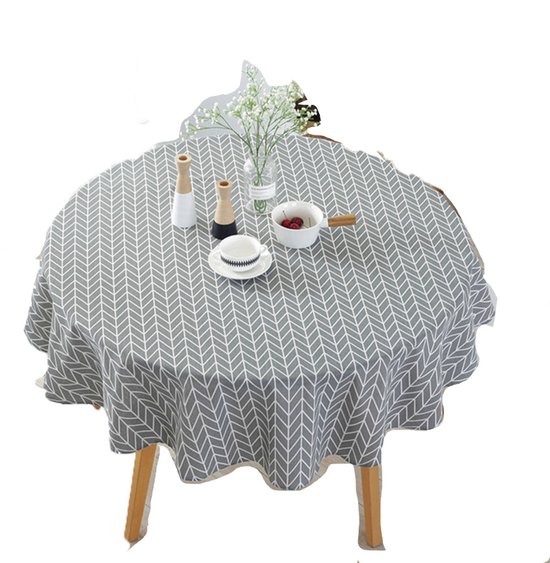 Nappe ronde - Nappe lavable scandinave - Nappe décorative (150 cm)