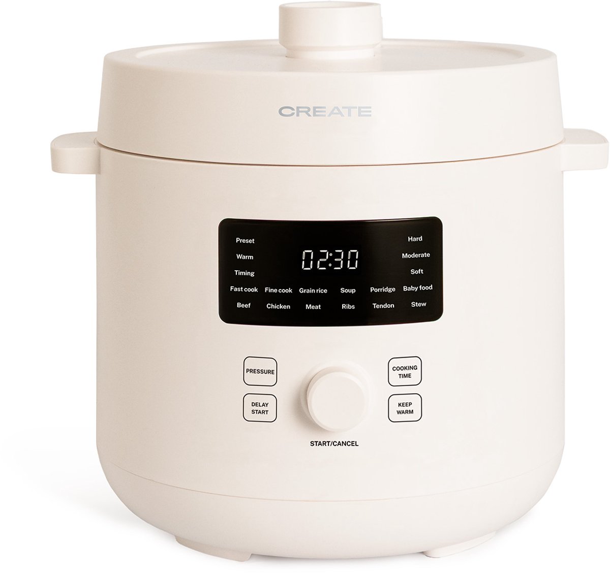 CREATE - 6L Programmeerbare multifunctionele elektrische snelkookpan Gebroken wit - PRESSURE COOKER STUDIO