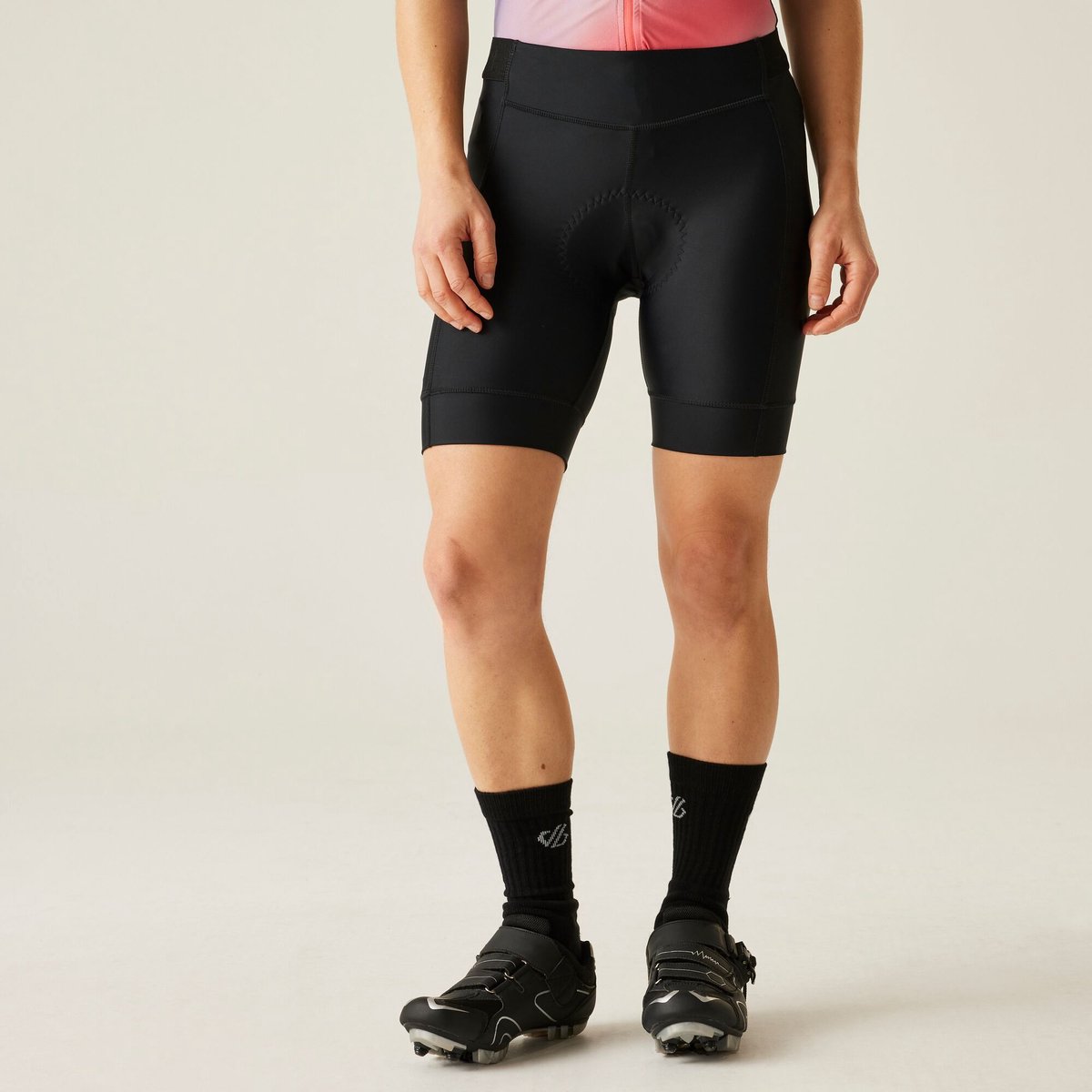 Dare2B - AEP Prompt Korte Dames Fietsbroek - Coolmax - Q-Wic - Zwart - Maat 40