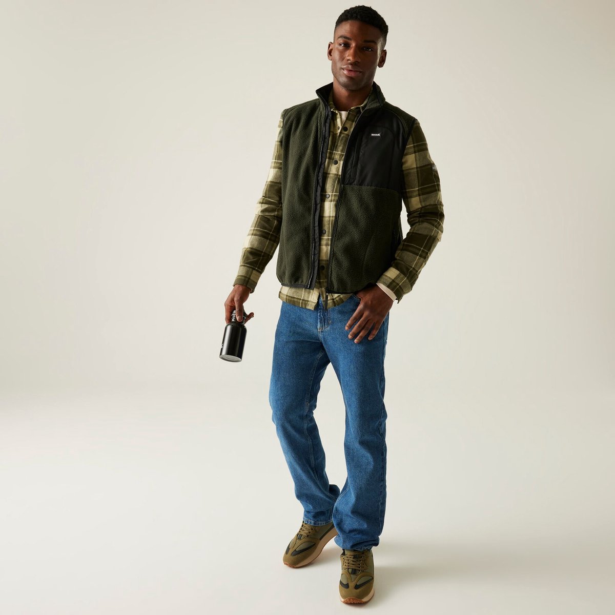 Frankie teddy fleece gilet bodywarmer met rits voor heren Groen