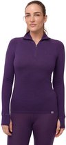 DANISH ENDURANCE Thermoshirt met Rits voor Vrouwen - van Merino Wol - Paars - Maat M