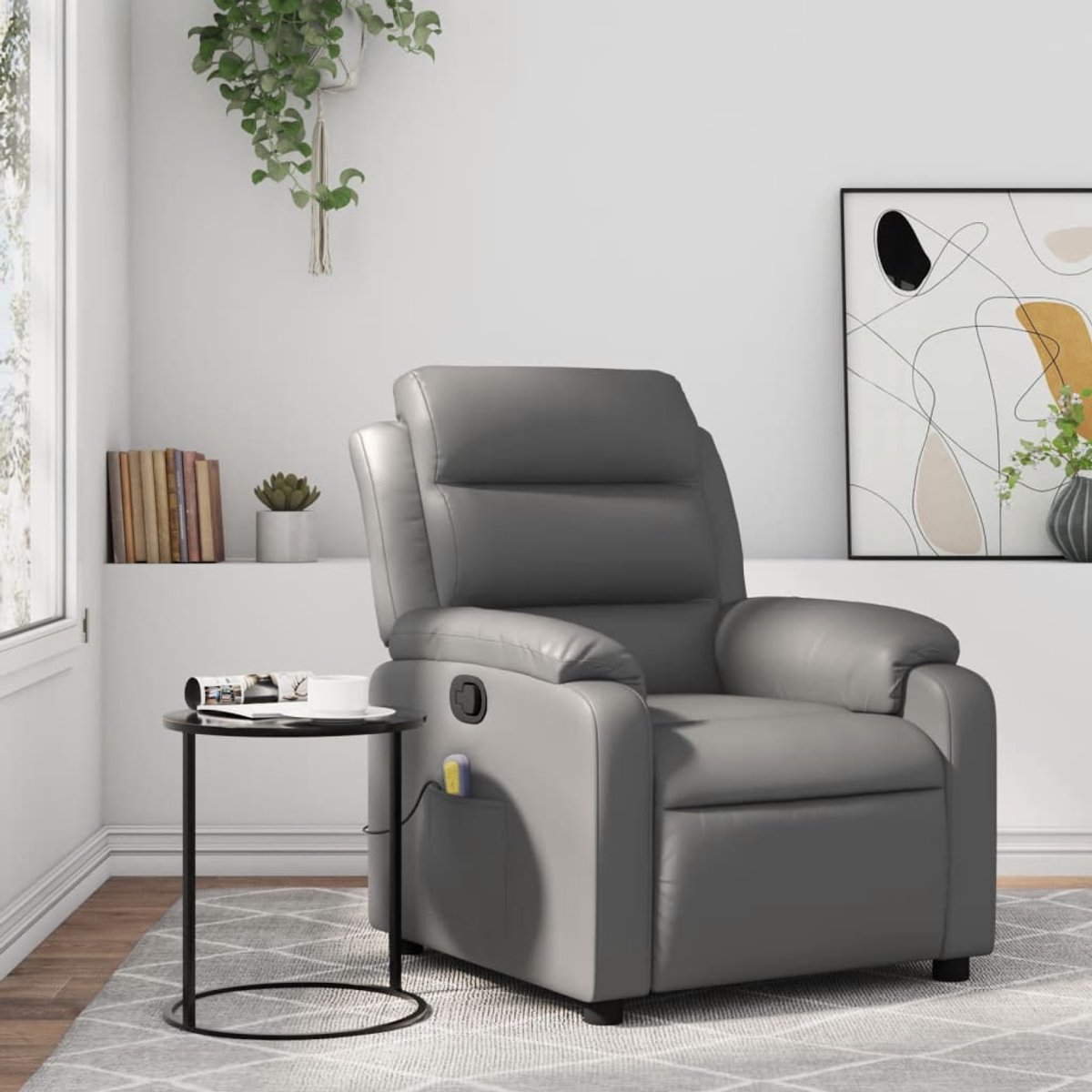 vidaXL Massagestoel - van - grijs - kunstleer
