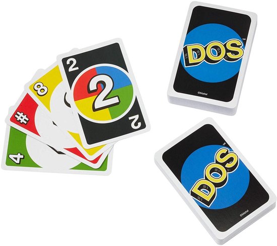 Twee 'Dos' kaarten en een stapel kaarten met nummers 2, 4, 8 en een hash.