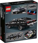 Lego Technic Dom's Dodge Charger 42111 doos met een beeld van de auto, de binnenkant en de motor.