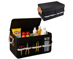 Lomera Kofferbak Organizer - Auto Organizer - Opvouwbare Opbergbox - Achterbank Organizer - Klittenbandsluiting - Aluminium Handgrepen - Reflecterende Strips - Oxford 600D Materiaal - 40 Liter Inhoud - Belastbaarheid
