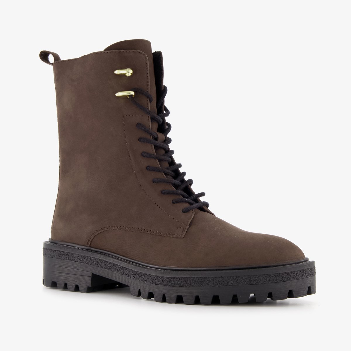 Harper leren dames veterboots bruin - Maat 39 - Uitneembare zool