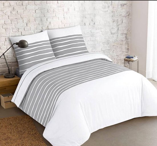 Foto: Omkeerbare dekbedovertrek set 100 katoen 1 stuk 260 x 240 cm