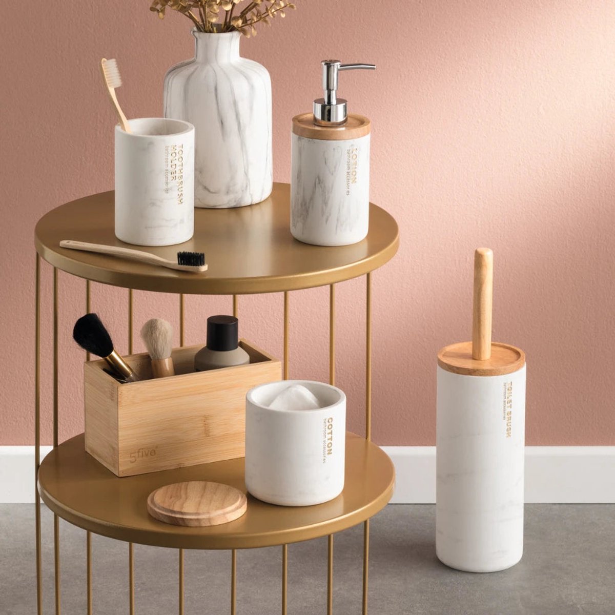 5Five Sieraden / make-up houder - box - 18 x 9 x 9,5 cm - bamboe hout - Organizer bakje - badkamer — cadeau in Wonen & Interieur - foto 4