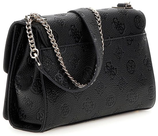 GUESS sac à épaule bandoulière Cresidia II Convertible Xbody Flap Bag Black Logo noir