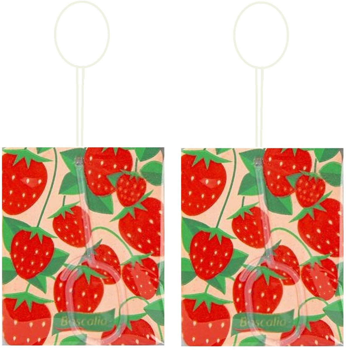 Amahogar Geurzakjes - 2x - Aardbei geur - in handig zakje - interieur luchtverfrisser - 7 x 16 cm