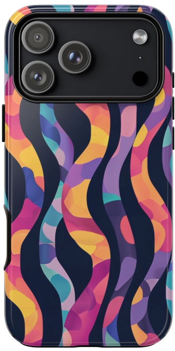 Kleurrijk Golvend Abstract Patroon – Telefoonhoesje Geschikt voor iPhone 17 Pro Max