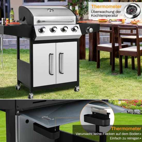 Betaalbare Goederen® gas bbq - buitenkeuken - zwart - Barbecue - barbeque - barbecues - gas - familie - eten gezelligheid — afbeelding 2
