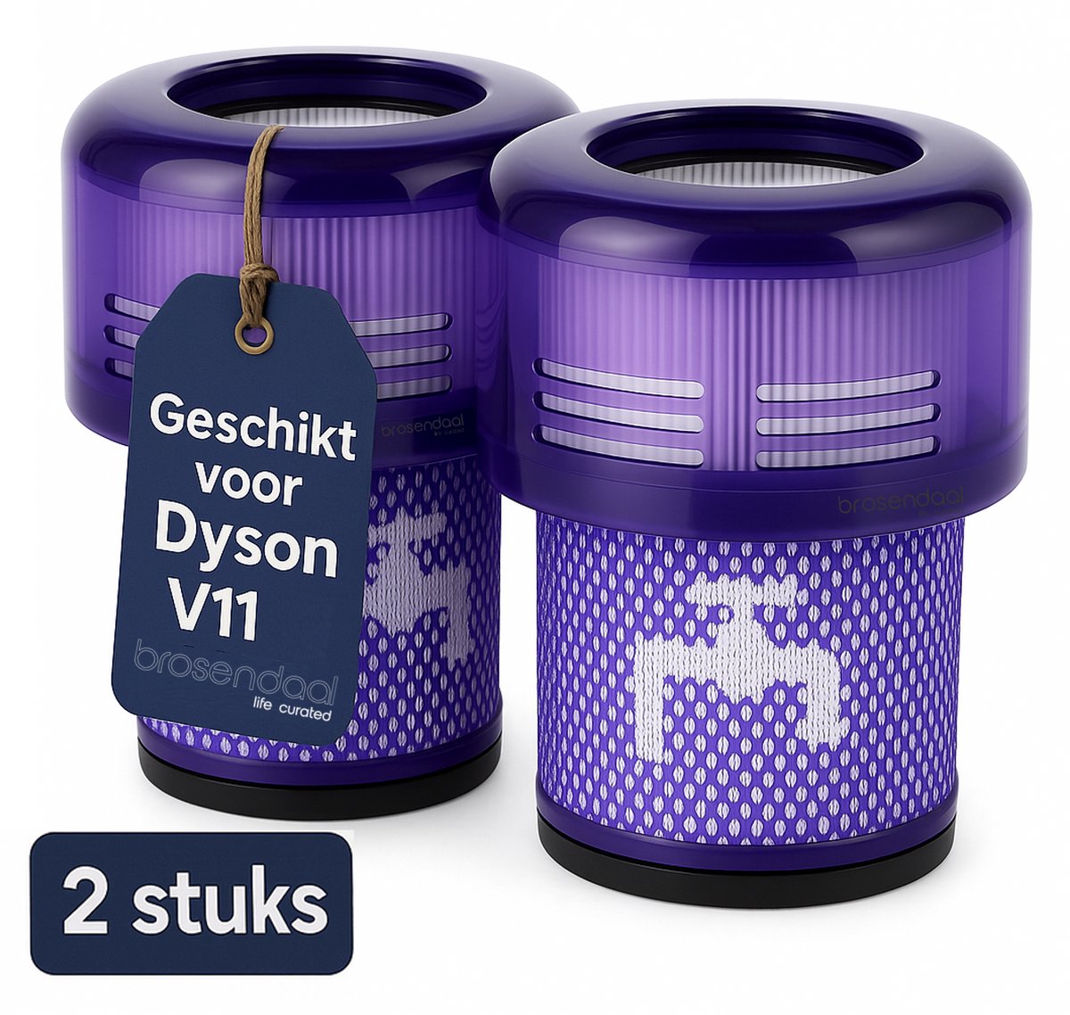 Brosendaal Filter geschikt voor Dyson V11 - Voor alle V11 modellen - SV14 | SV15 | SV17 | SV28 - Wasbaar en Herbruikbaar - 2 stuks