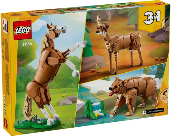 LEGO Creator 3-en-1 Magnifique cheval, ensemble de construction animalière - 31166