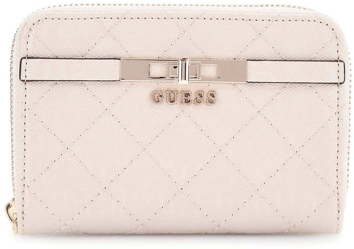 GUESS portemonnee Idra SLG Medium Zip Around Wallet Stone crème