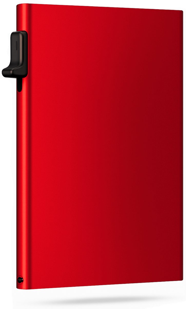 MoodLux Pasjeshouder - Uitschuifbaar - RFID kaarthouder - Aluminium - Anti-Skim - Mannen en Vrouwen - 8 pasjes - Plakstrip - Rood