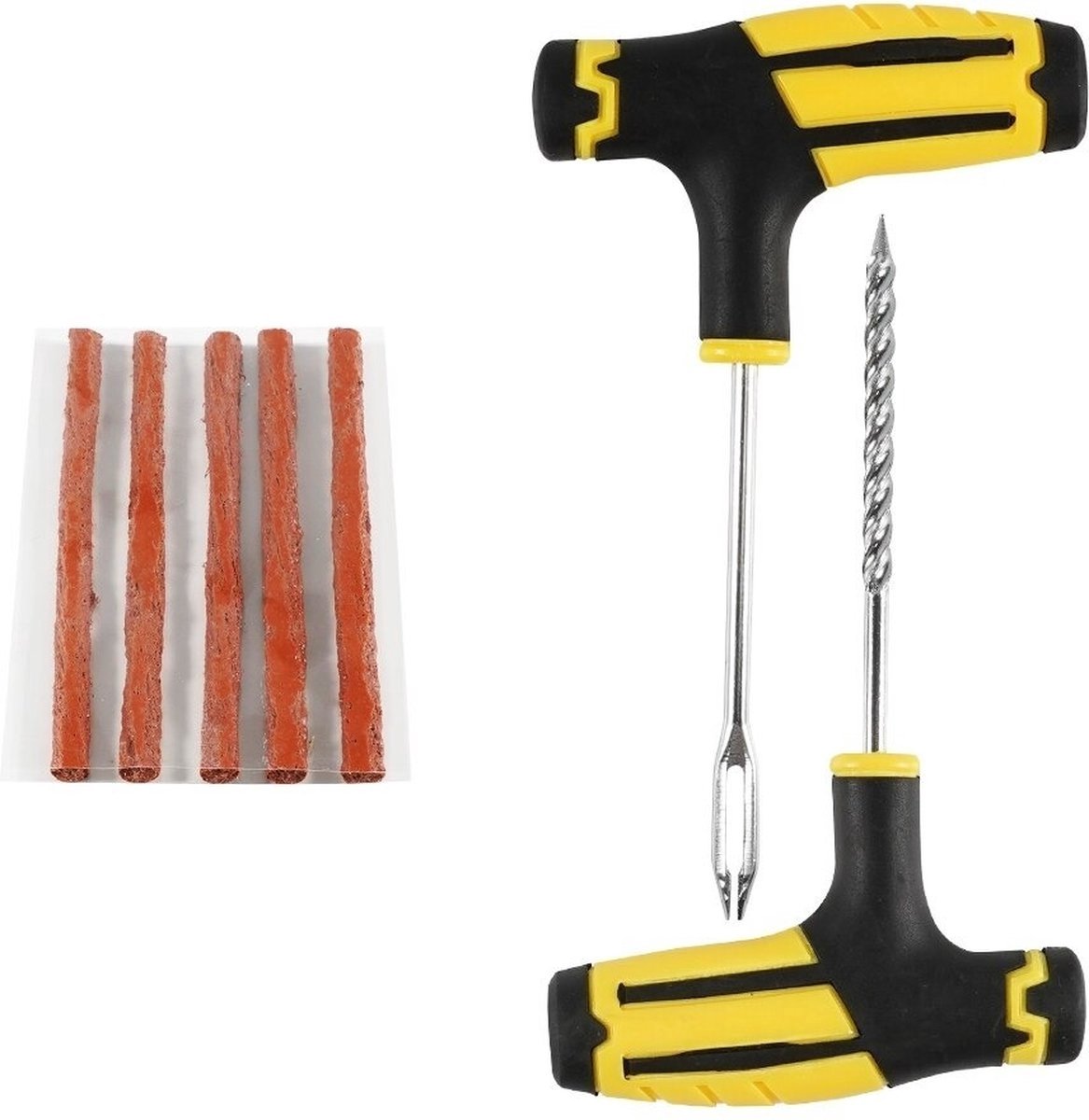 Flexigood® – Autoband Reparatie Gereedschap Set inclusief Rubber Strips – Snel & Eenvoudig Banden Repareren – Geel