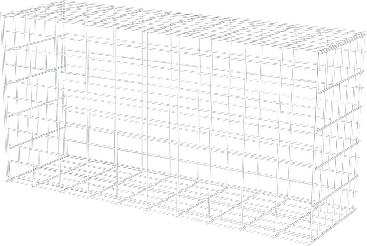 Schanskorf 100x50x30cm, compleet met spiralen + afstandshoud.