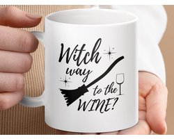 Mok Heks Weg naar de Wijn Mok, Halloween Cadeau Mok, Wijnliefhebber Mok, Grappige Heks Beker, Heks Mok, Wijn Mok, Cadeau voor Heks