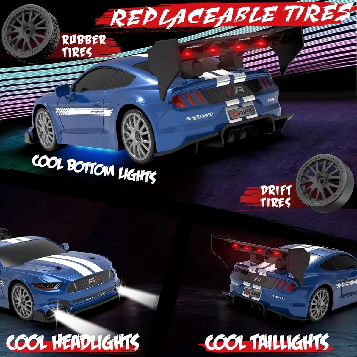 PolkaHome RC Drift Auto 1:24 – Afstandsbestuurbare RC Auto – 4WD – 2 Accu’s – 20 km/h — afbeelding 10