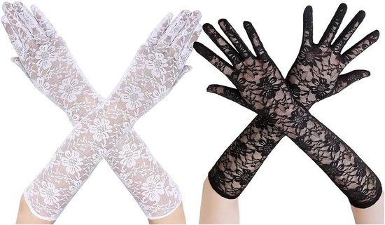 Handschoenen - Dames - Carnaval - Wit - Satijn