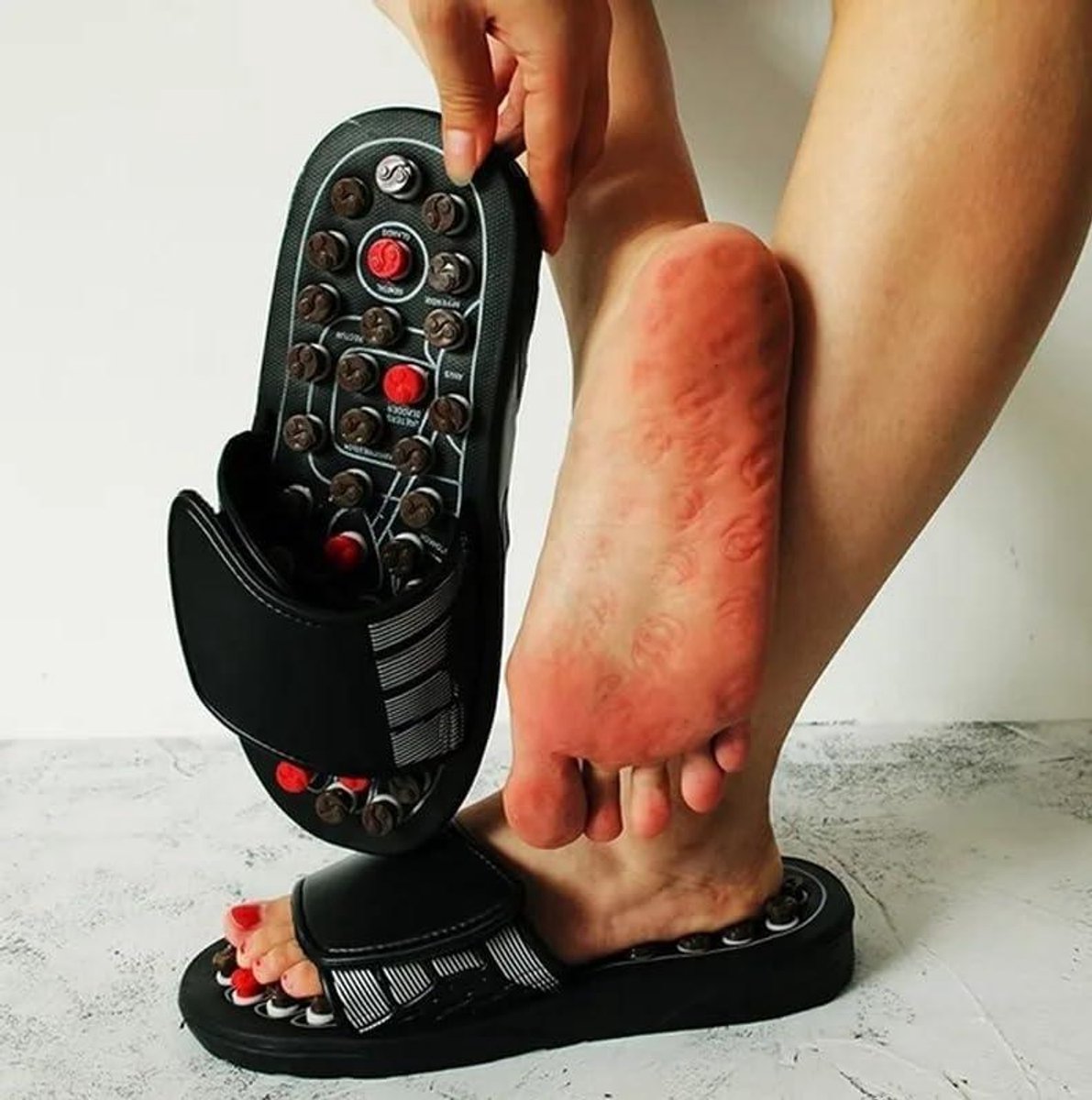 Allecto plus Reflexologie Voetmassager voor Neuropathie en Artritis Massage Slippers Sandalen ter Verlichting van Pijn en Verbetering van Circulatie