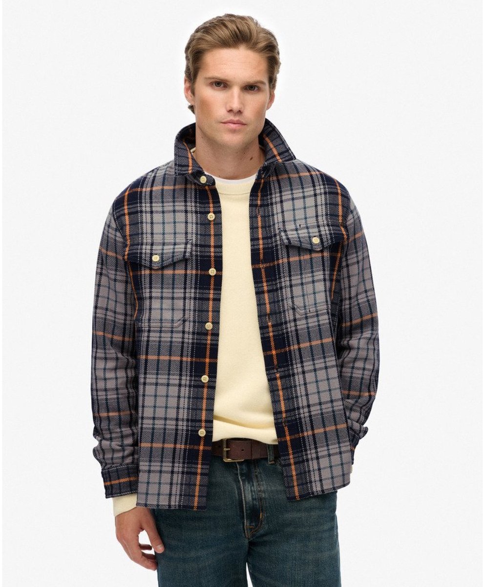 Superdry Zwaar geruit overhemd Blauw