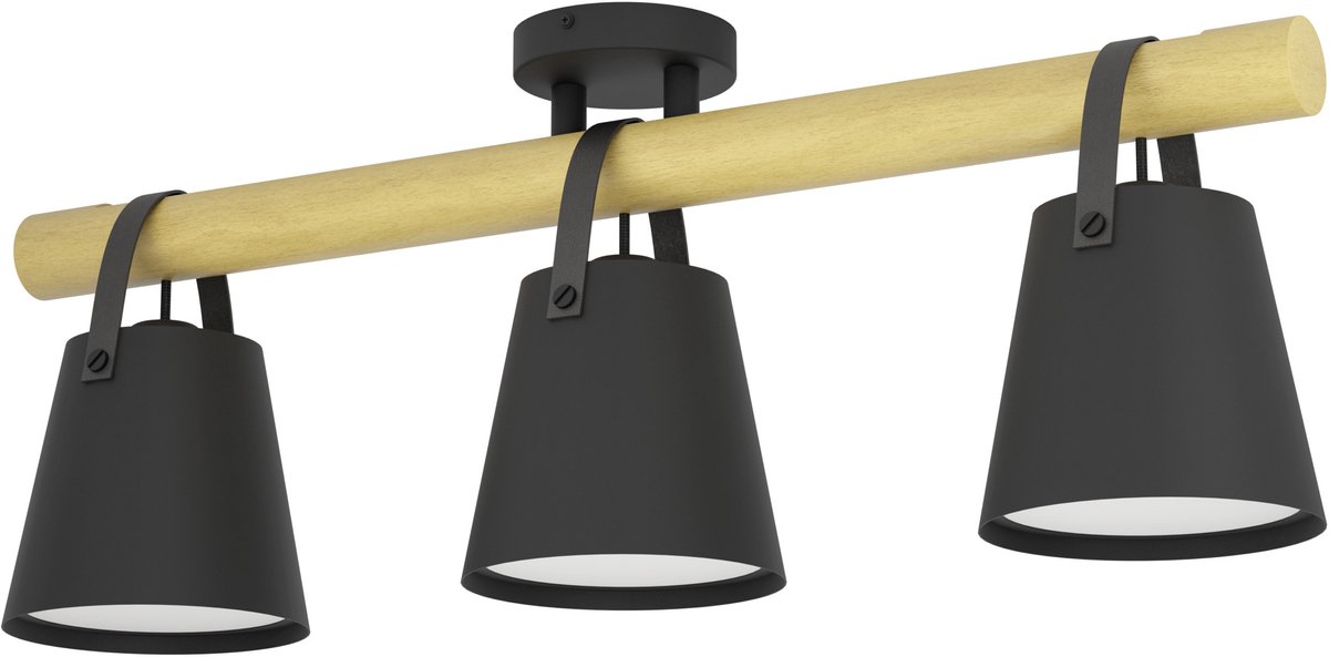 EGLO Boyle Plafondlamp - E27 - 78 cm - Zwart/Bruin/Wit