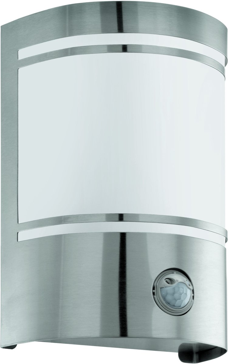 Eglo Cerno 1 Wandlamp voor buiten - IP44 - Met sensor - Staal/gesatineerd roestvast staal