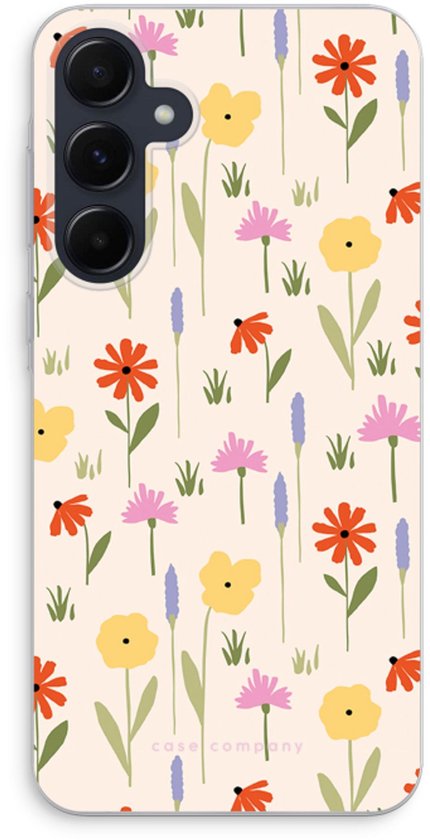 Étui Case Company® pour Samsung Galaxy A55 - Motif floral - Coque souple - Protection intégrale et Protection des bords de l'écran
