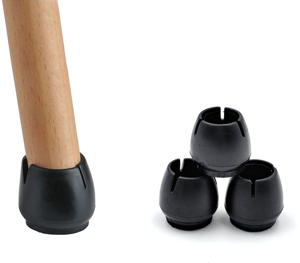 Jonyx - Stoelpootdoppen 24x - 17-21 mm - Zwart - Rond - Meubeldoppen - Bescherming - Anti-kras - Vloerbeschermers