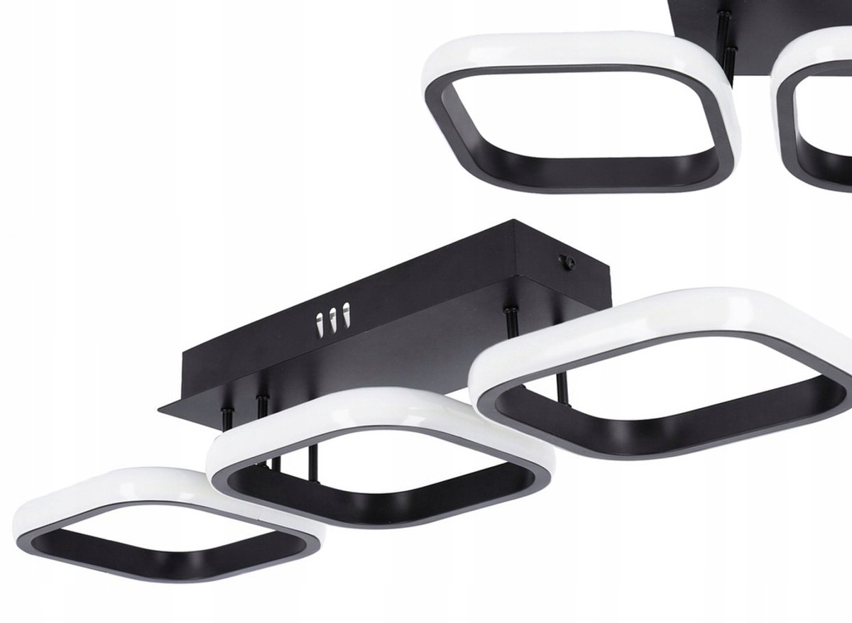 Moderne Zwarte LED Plafondlamp 30W Neutraal Wit Licht