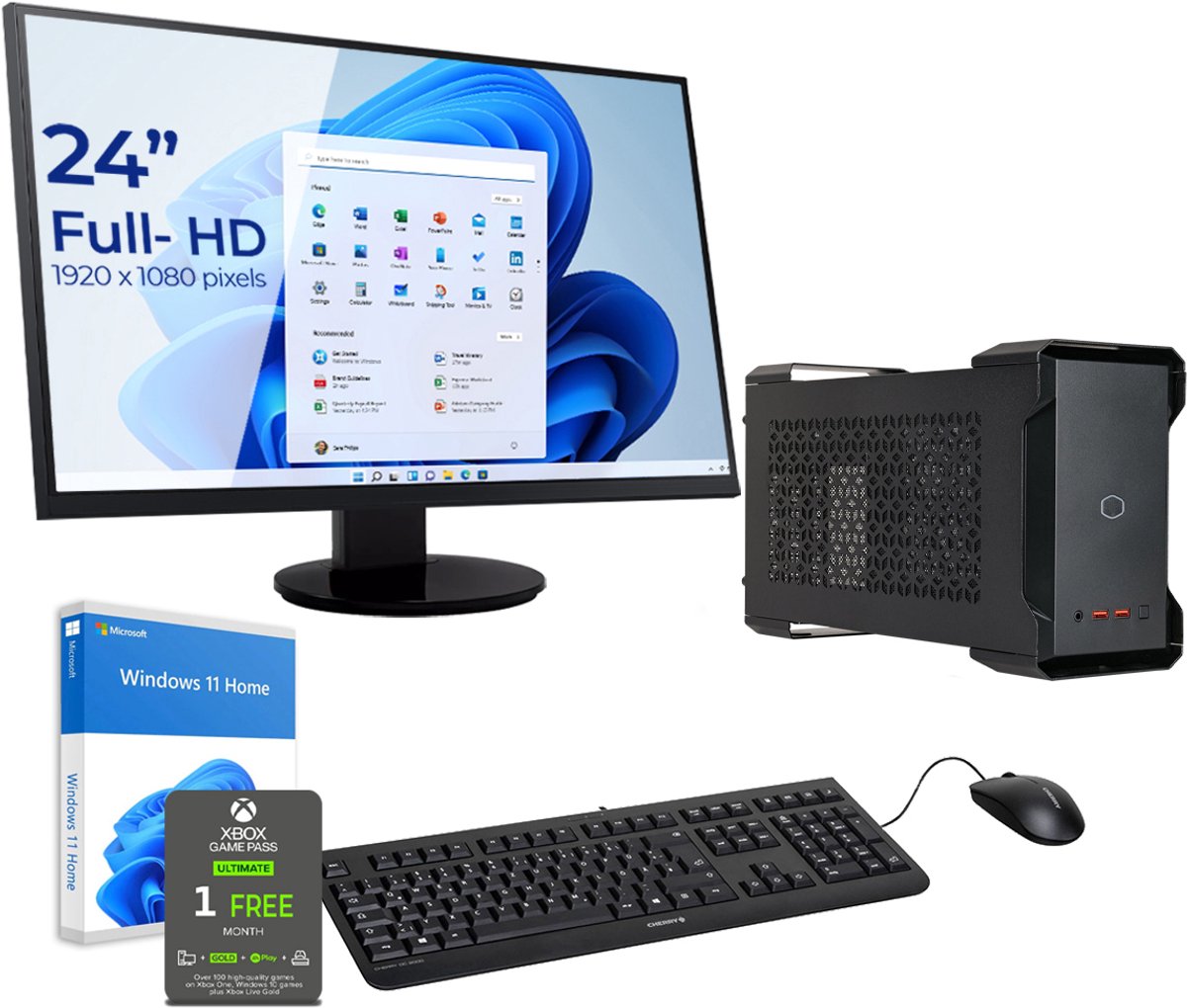 Sedatech Pakket Mini-PC Evolution • Intel i7-9750H • Intel UHD Graphics 630 • 16Gb RAM • 1Tb SSD M.2 • WiFi, USB C • BT • Windows 11 • Desktop computer • Monitor 24''