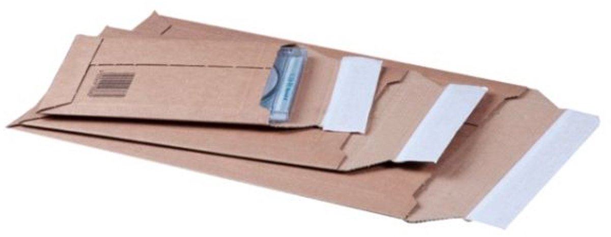 SendProof® Envelop | verzendenvelop | 357x246mm | B4 | strip | golfkarton | bruin | 100 stuks