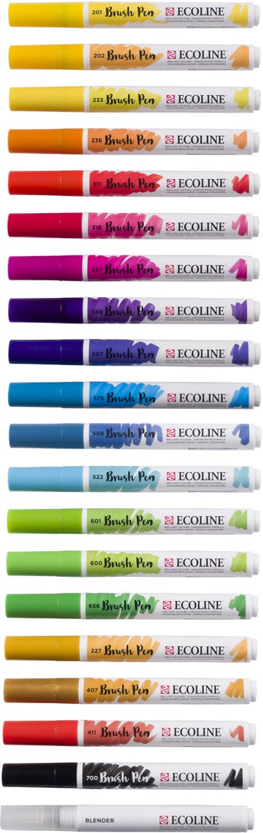 Brushpen talens ecoline set 20 stuks landschap | 3 stuks