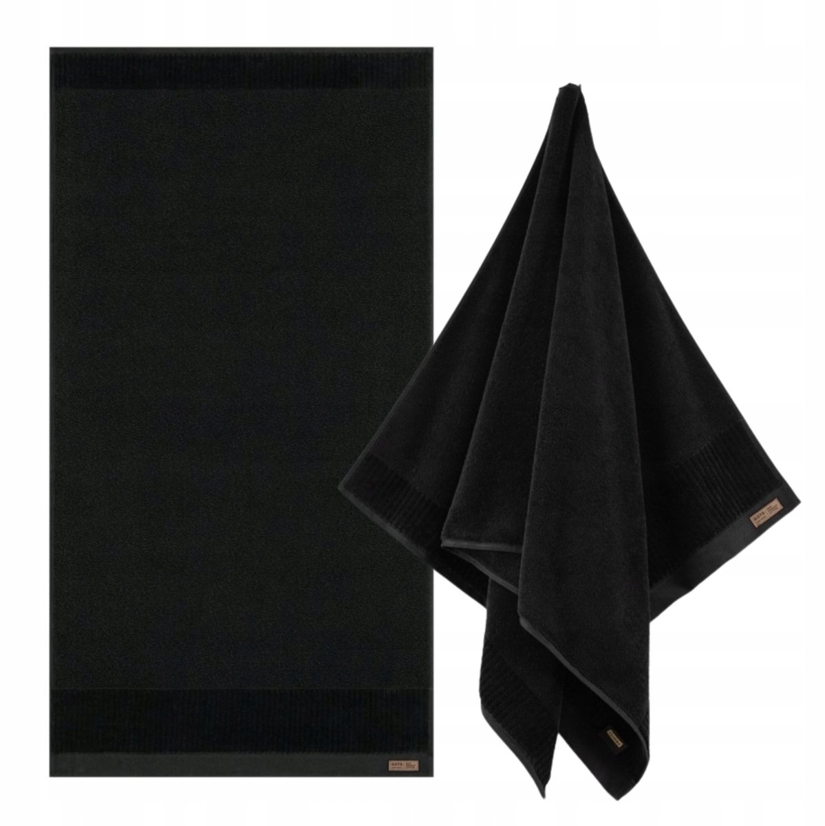 Zwoltex Porto Badhanddoek Zwart 70x140cm - 600g/m² Biologisch Katoen