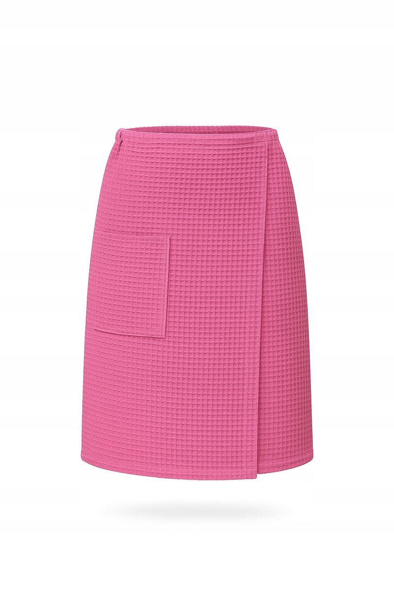 VitalHome Wafelkilt Sauna Pareo 80x140cm - Roze met Rits & Zak