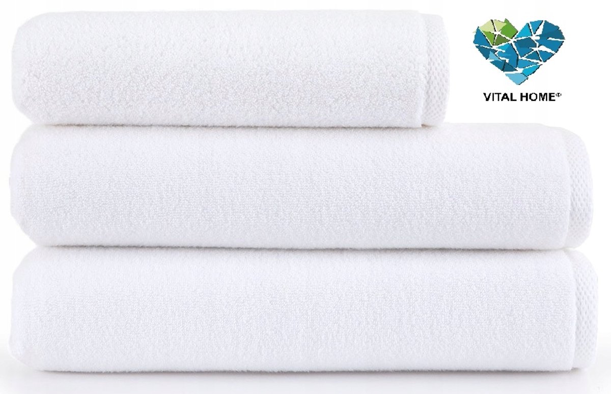 VITAL HOME Luxe Badhanddoek Wit 70x140cm - Extra Dik & Pluizig