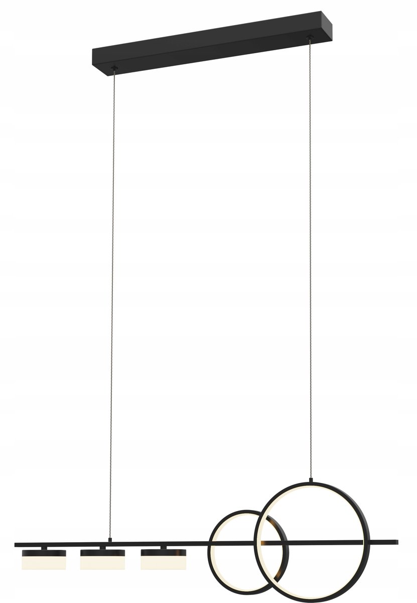 LED Plafondlamp Malta Zwart Mat 5 Spots 3000K - 150cm