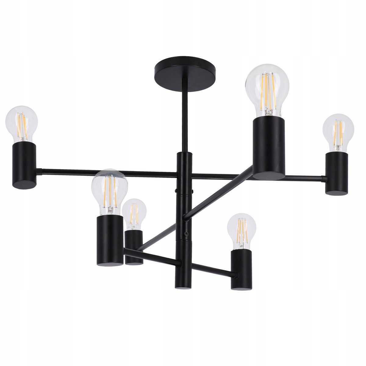 Zwarte Hanglamp 6x E27 LED - Modern Stoins