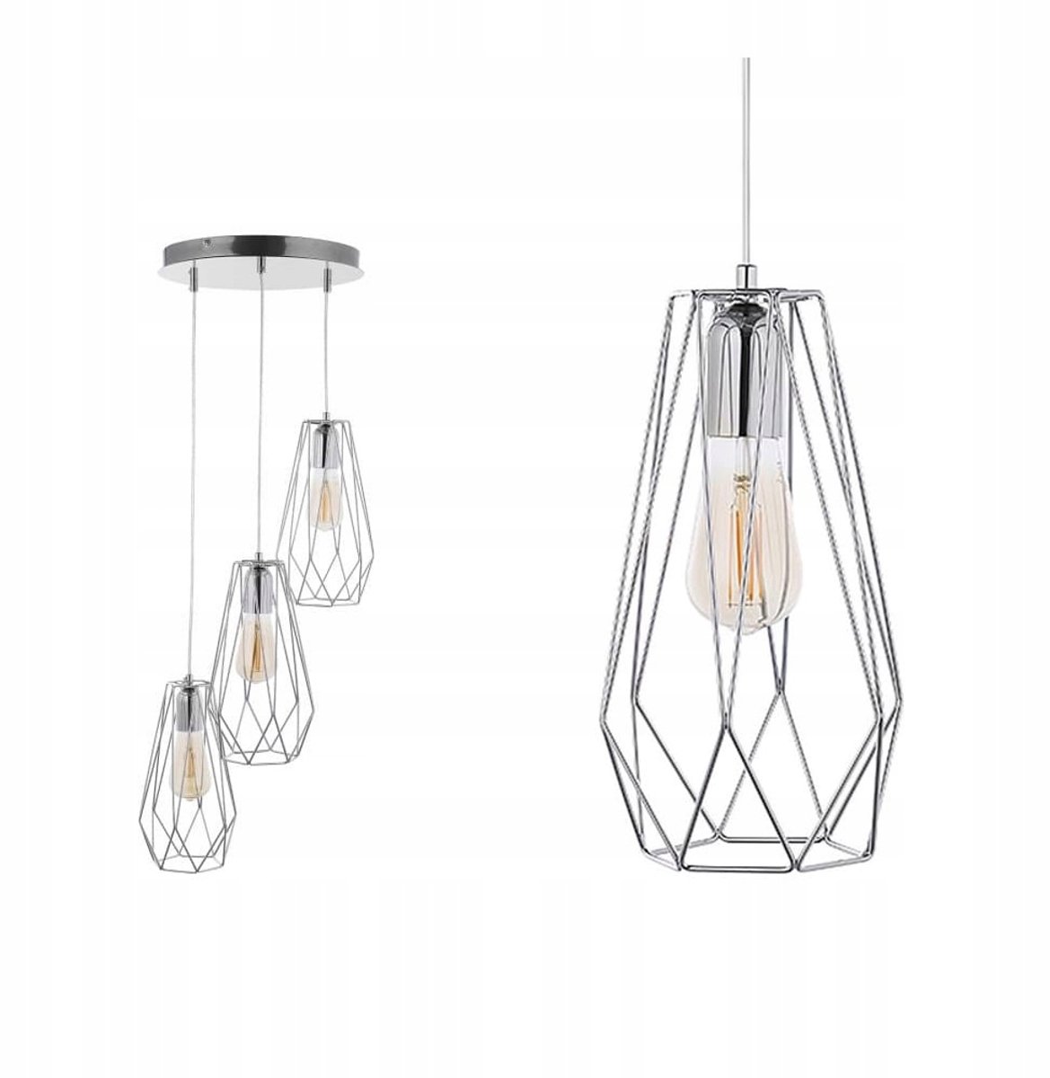 TK Lighting Lugo Hanglamp Chroom 3xE27 Metaal