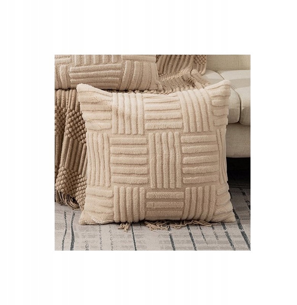Decoratieve Kussenhoes 45x45cm Pluche Gevlochten Stijl