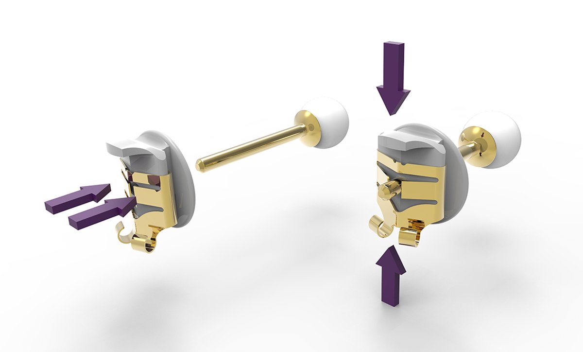 LOX - veiligheid voor oorstekers, antiallergisch, hoogwaardig verguld