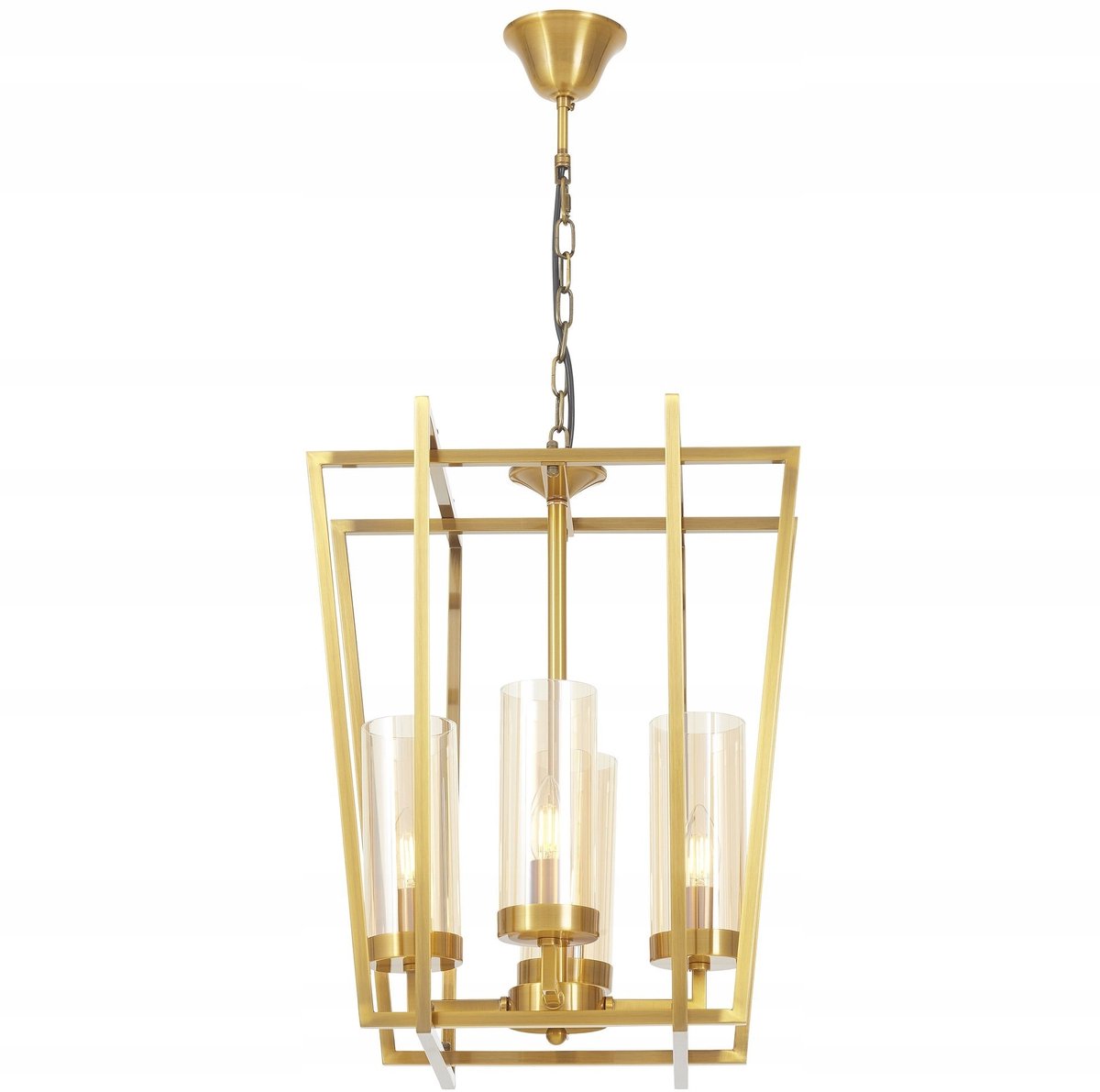 Moderne Gouden Hanglamp Ares W4 - Stijlvol Metaal & Glas
